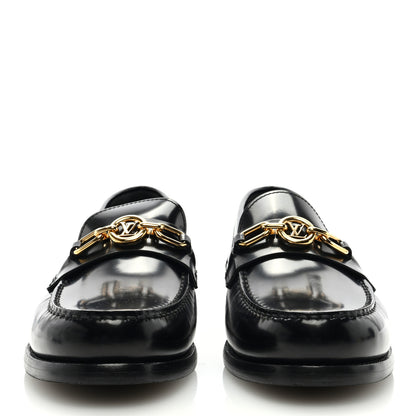 Louis Vuitton Glazed Calfskin Chess Flat Loafer 39 3 of 8