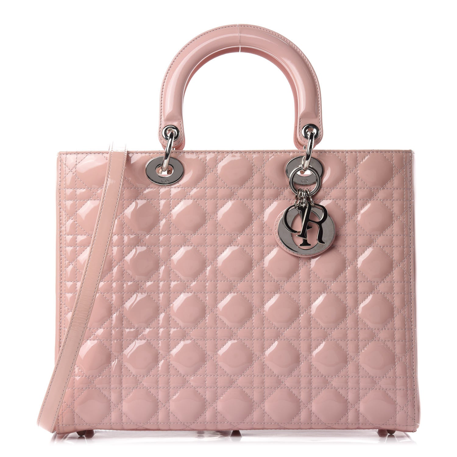 Christian Dior Patent Cannage Large Lady Dior Pink 1 of 12