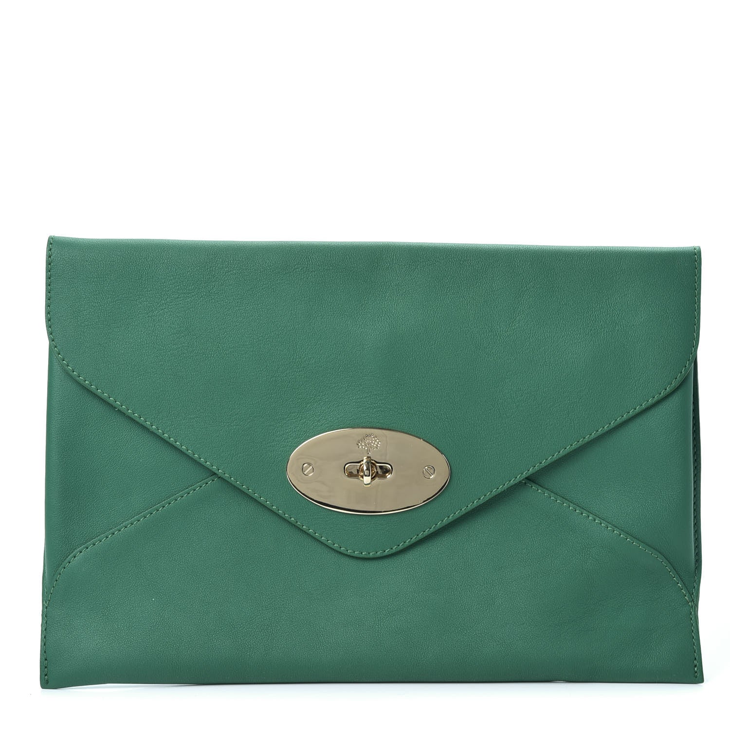 Mulberry Classic Grain Calfskin Willow Clutch Emerald 1 of 9