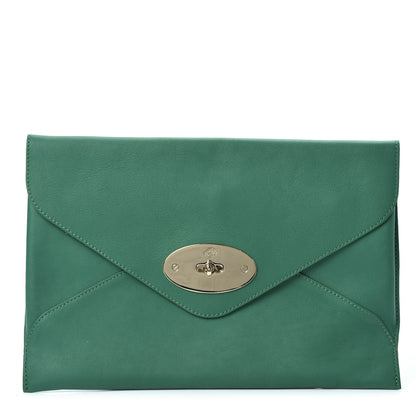 Mulberry Classic Grain Calfskin Willow Clutch Emerald 1 of 9