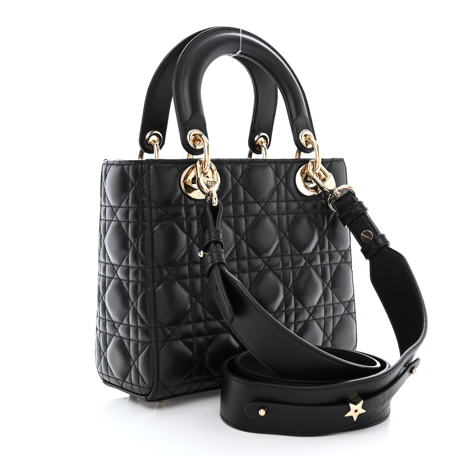Christian Dior Lambskin Cannage Small My ABCDior Lady Dior Black 3 of 12