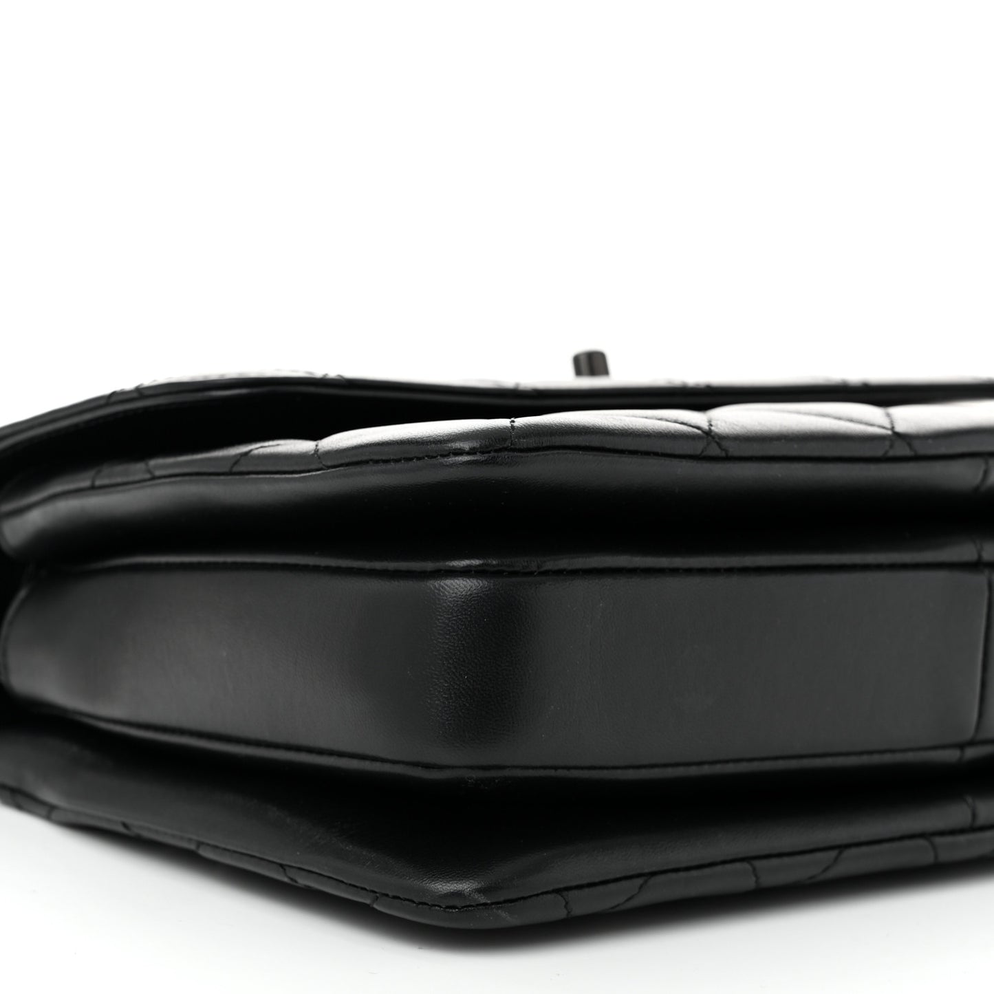 Lambskin Quilted Small Trendy CC Dual Handle Flap Bag So Black