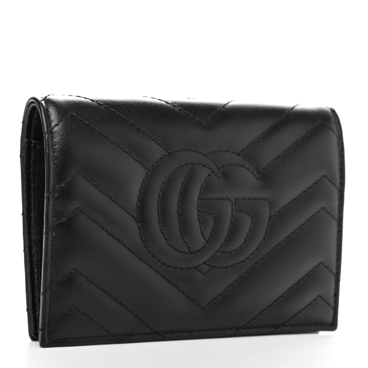 Calfskin Matelasse GG Marmont Passport Case Black