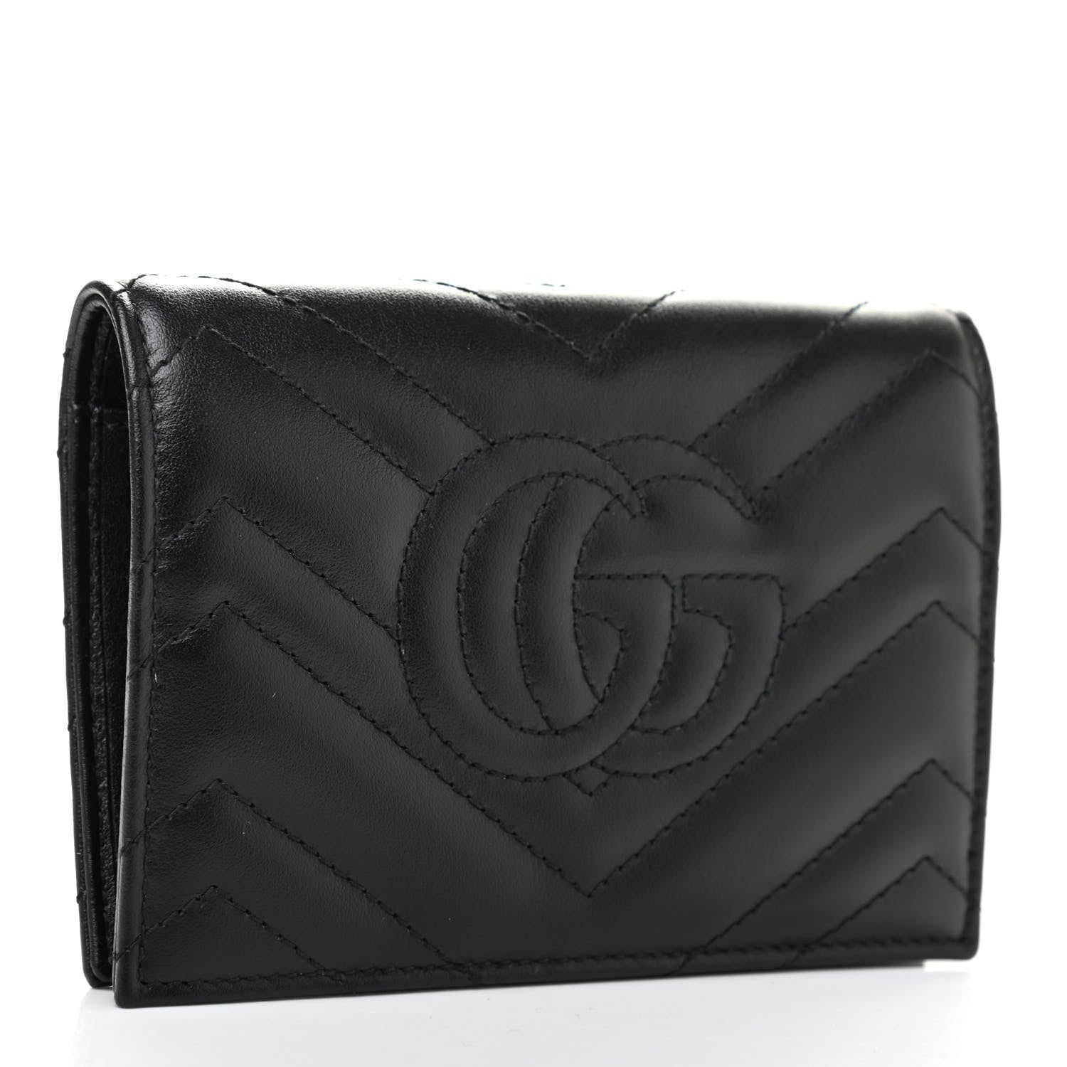 Gucci Calfskin Matelasse GG Marmont Passport Case Black 3 of 7