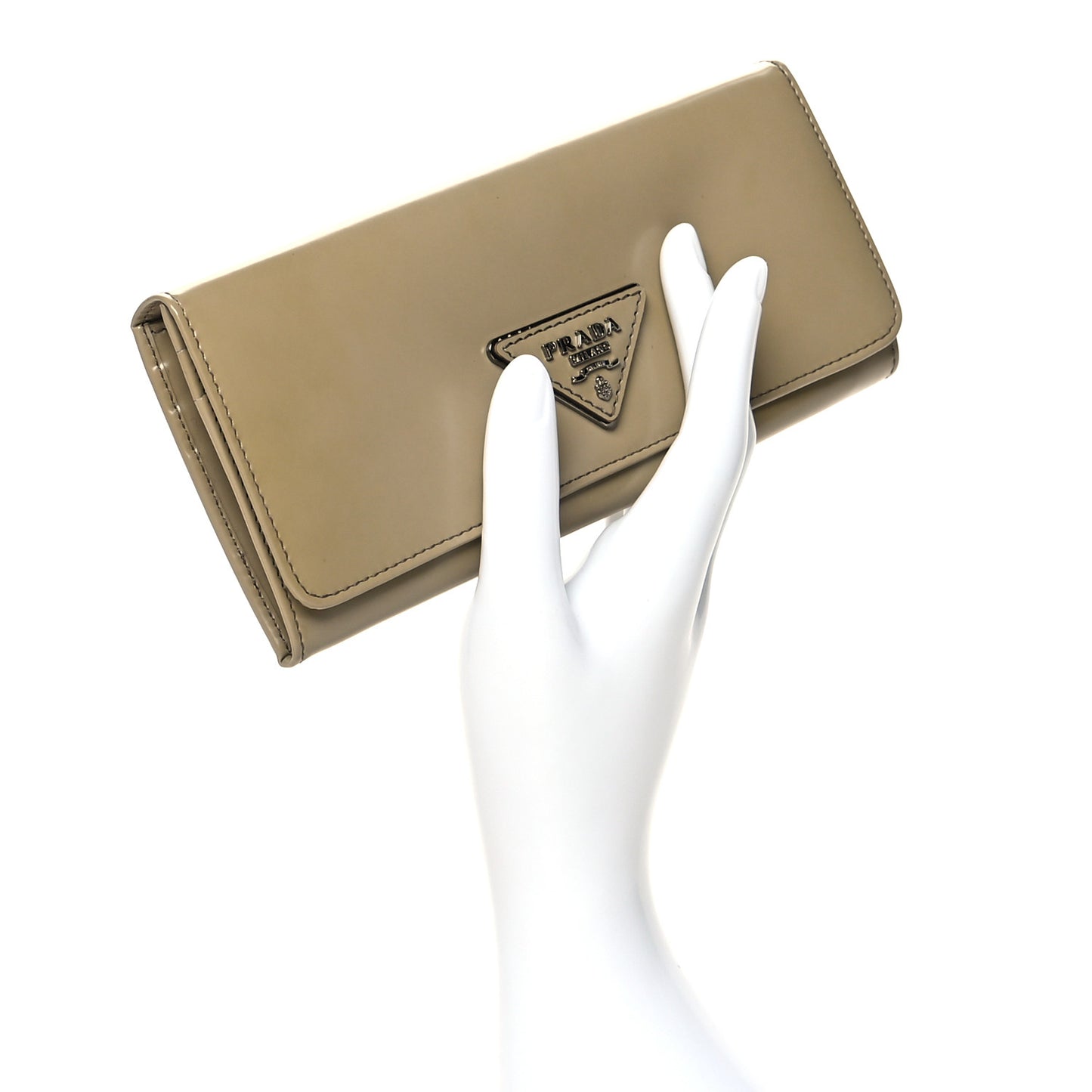Spazzolato Continental Flap Wallet Beige