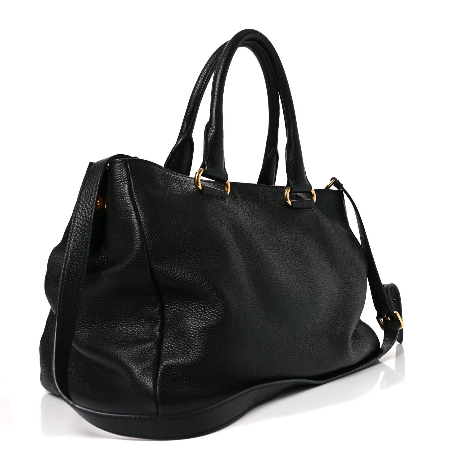 Prada Vitello Phenix Shopping Bag Black 3 of 9