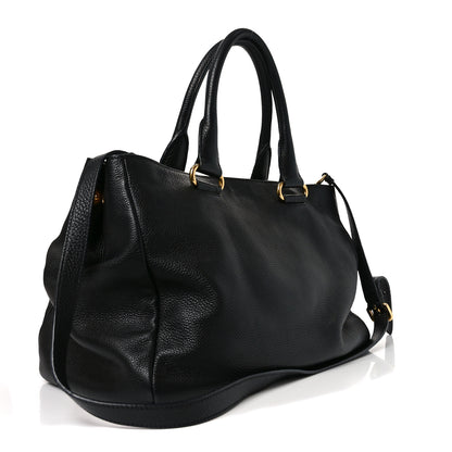 Prada Vitello Phenix Shopping Bag Black 3 of 9