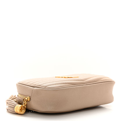 Saint Laurent Grain De Poudre Matelasse Monogram Mini Lou Camera Bag Dark Beige 4 of 12