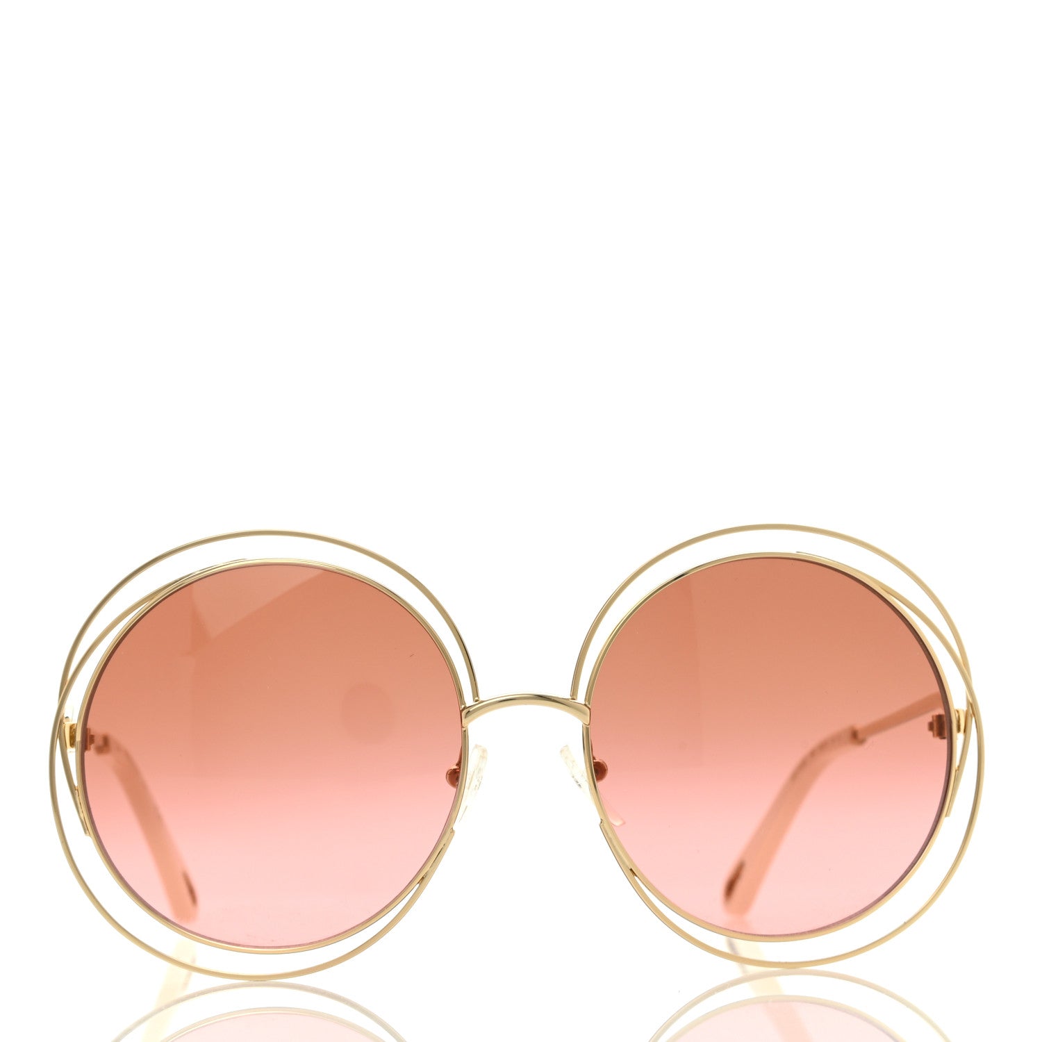 Chloe Oversized Round Carlina Oversized Round Sunglasses CE114SD Gold Pink 2 of 7