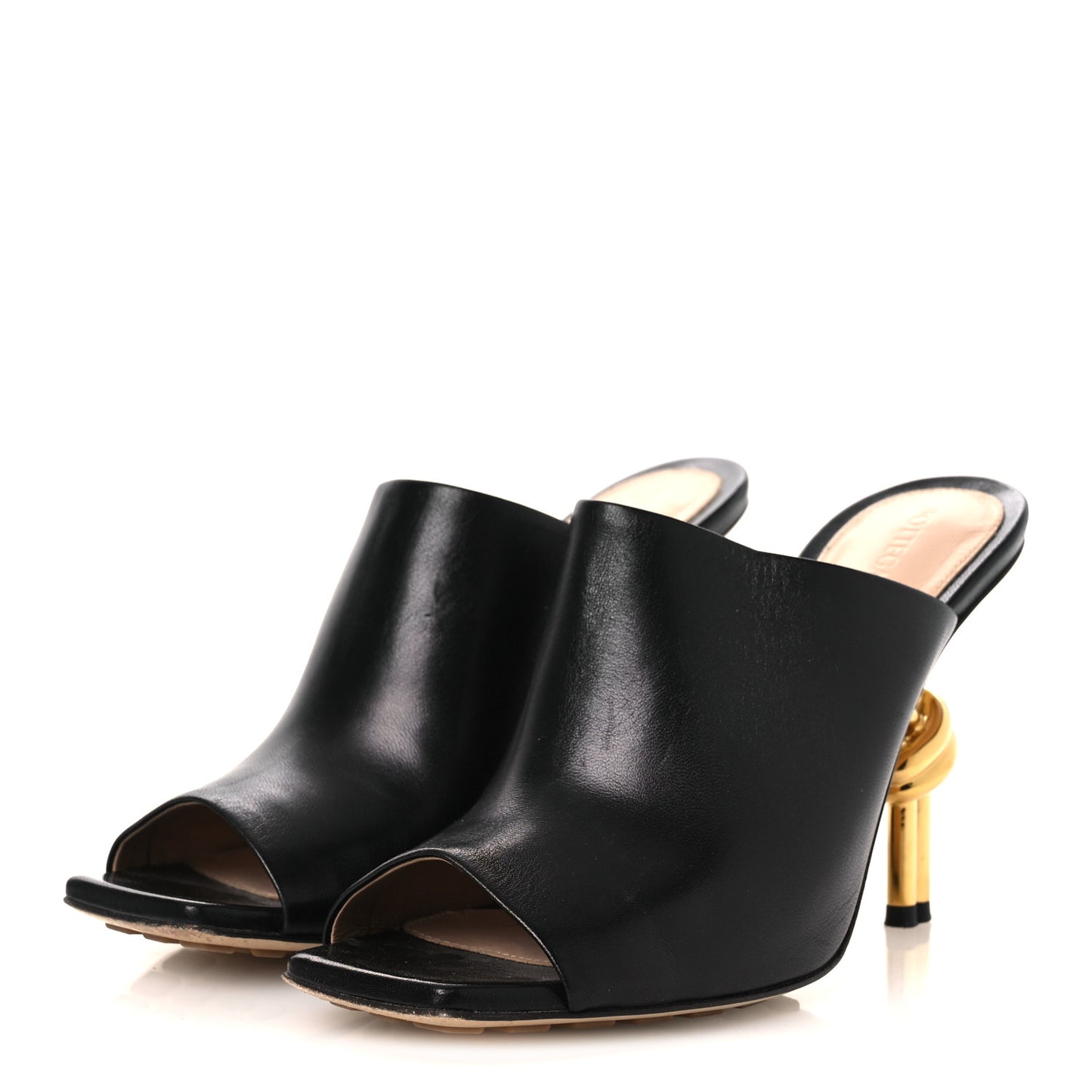 Lambskin Knot Mule Sandals 36 Black