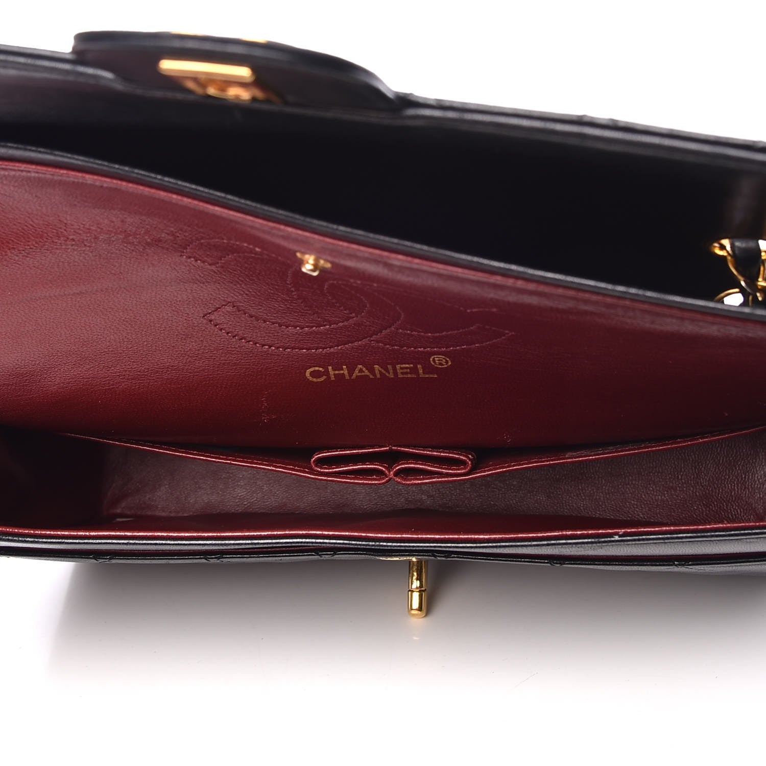 Chanel Lambskin Quilted Medium Double Flap Black 6 of 9
