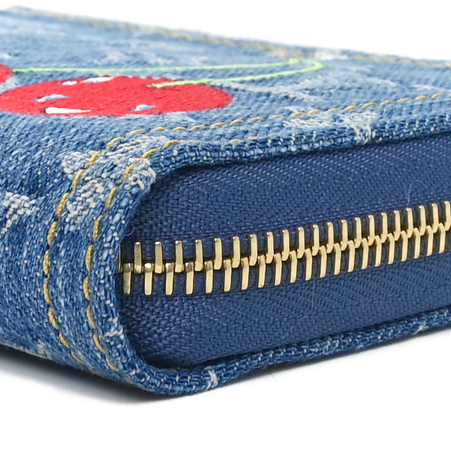 LV X TM Monogram Denim Cerises Zippy Wallet Blue