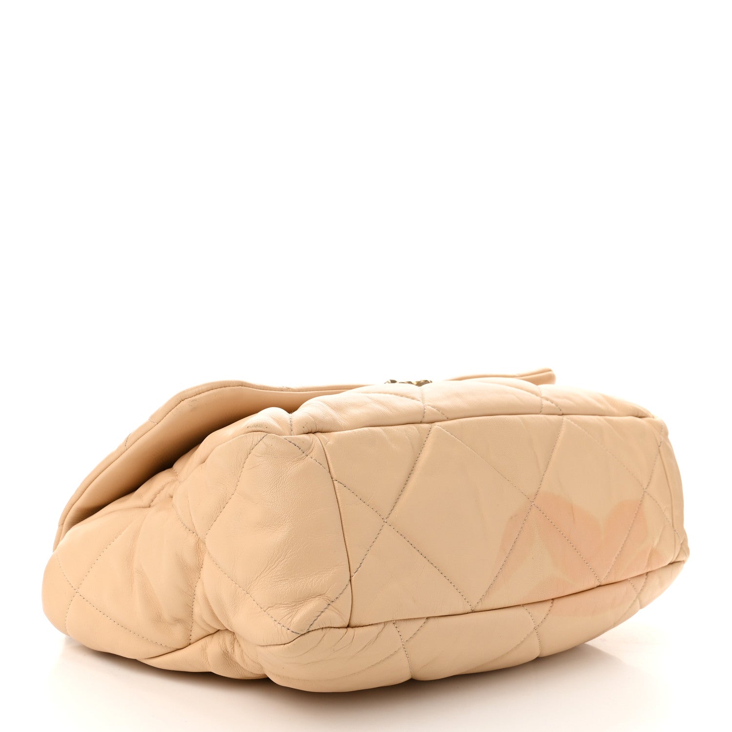 Chanel Goatskin Quilted Maxi Chanel 19 Flap Beige 4 of 14