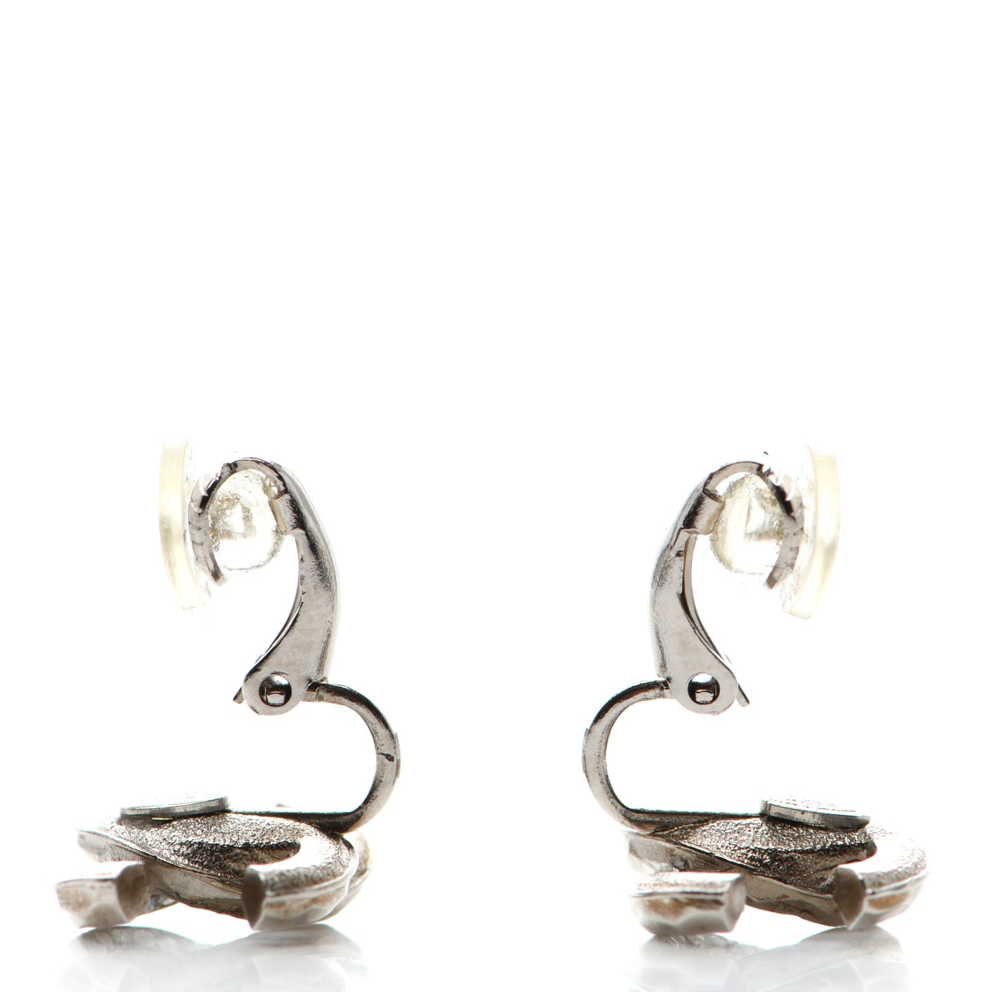 Crystal CC Clip on Earrings Silver