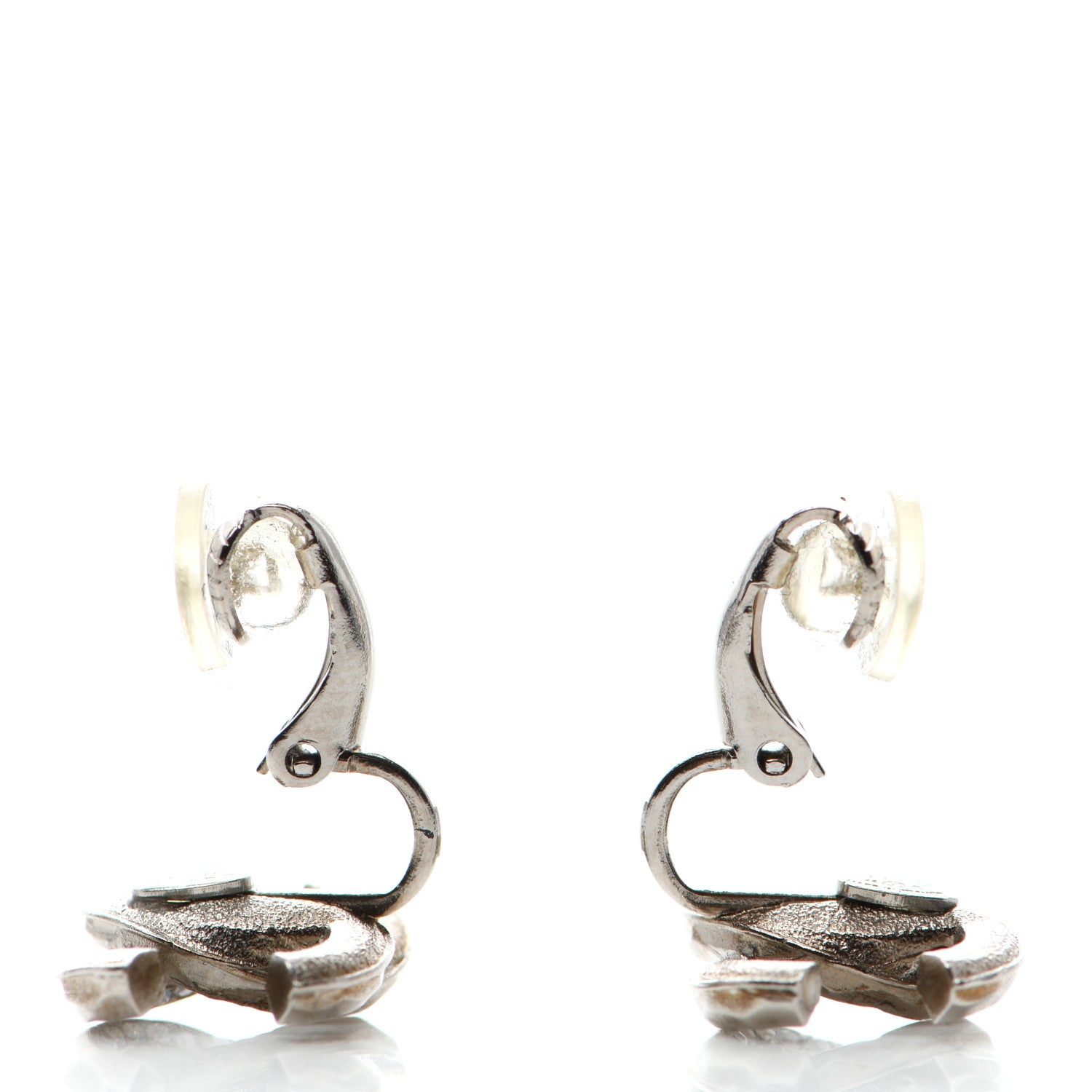 Chanel Crystal CC Clip on Earrings Silver 3 of 5