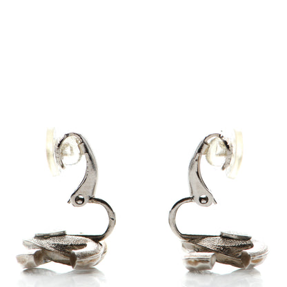 Chanel Crystal CC Clip on Earrings Silver 3 of 5