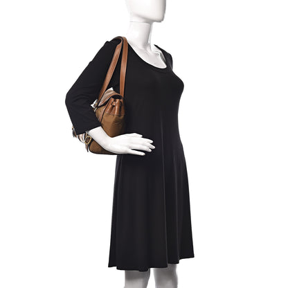 Prada Tessuto Nylon Calfskin Shoulder Bag Brown 2 of 30