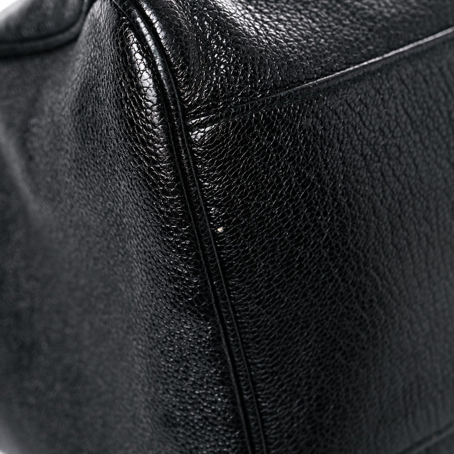 Chevre Silver Metallic Edge Hardware Velo Black
