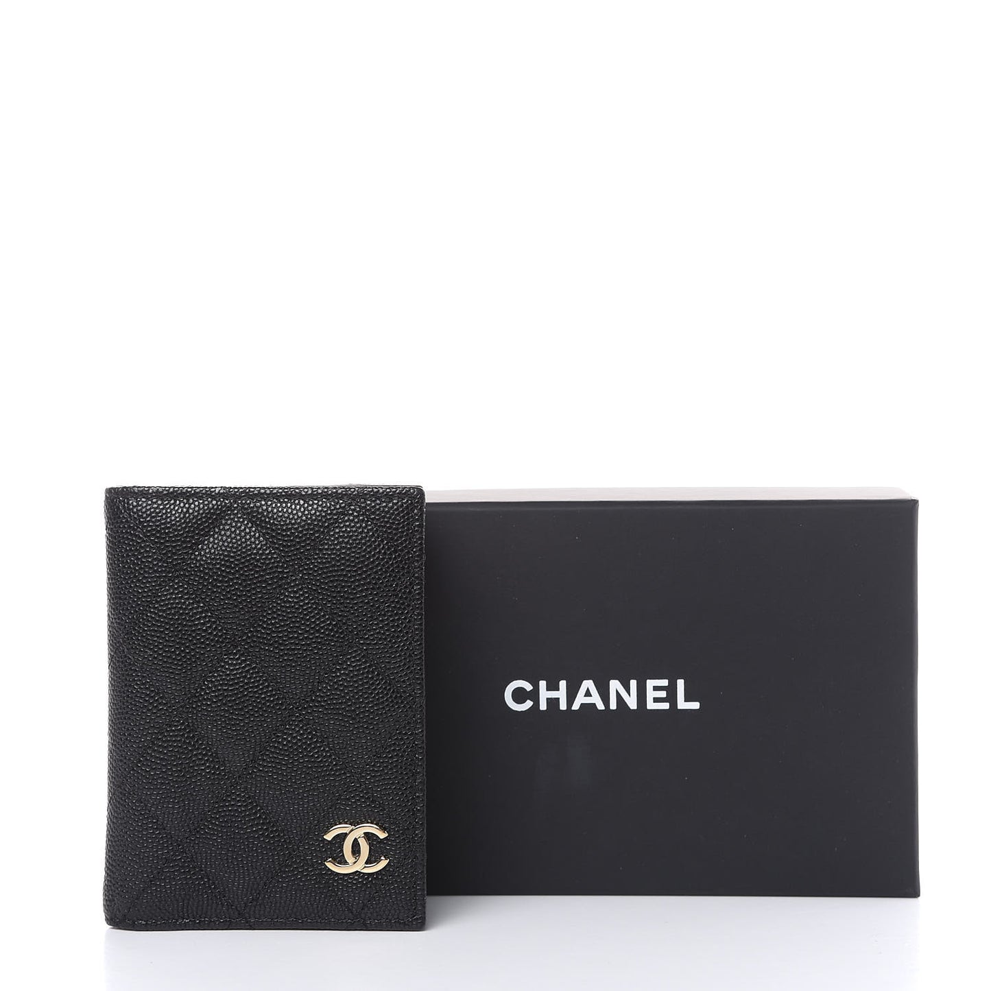 Caviar Quilted Card Holder Wallet Black