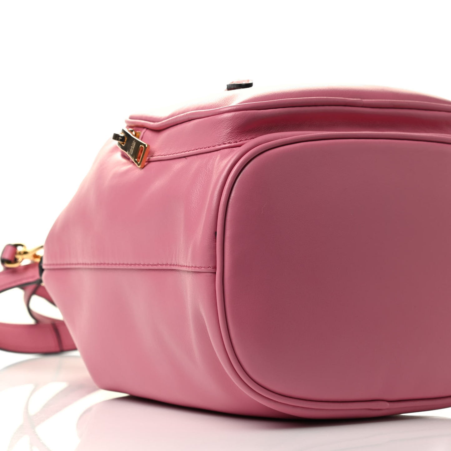 Light Calfskin Saffiano Mini Bucket Crossbody Bag Begonia