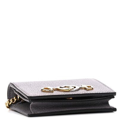 Gucci Grainy Calfskin Zumi Chain Card Case Wallet Dusty Grey 4 of 10