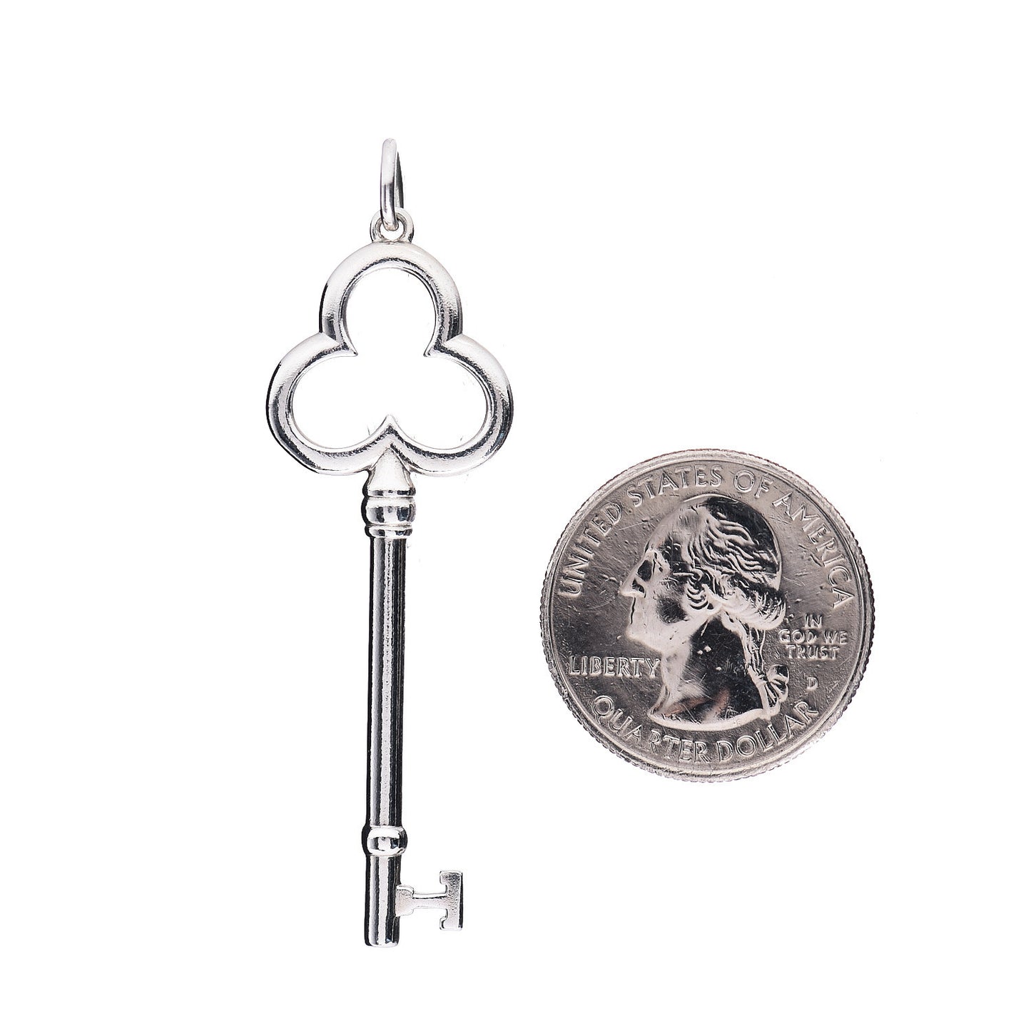 Sterling Silver Trifoil Key Pendant