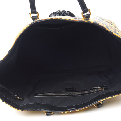 Versace PVC Barocco Printed Tote Black Gold 4 of 8