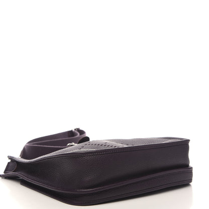 Hermes Taurillon Clemence Evelyne III PM Raisin 3 of 8