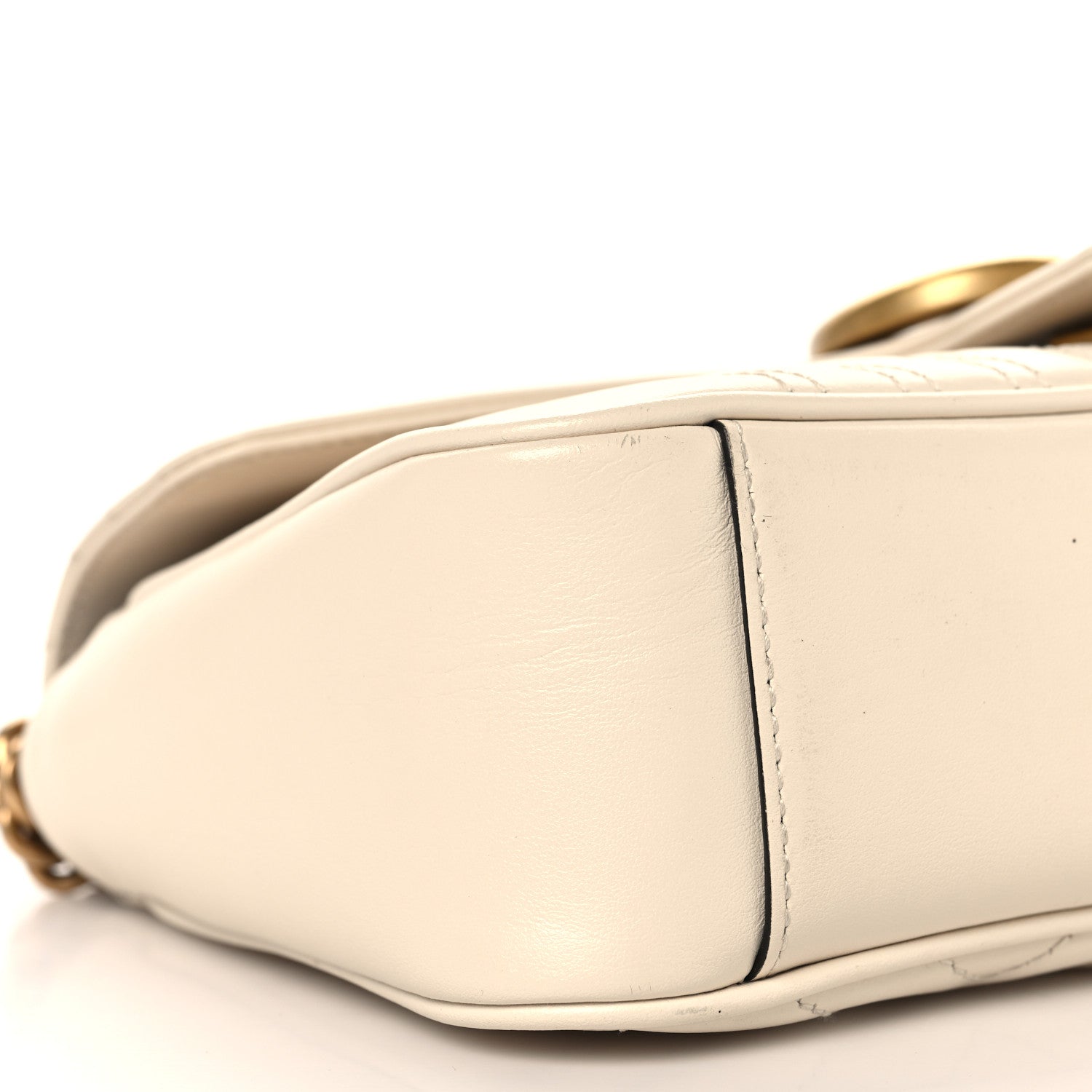 Gucci Calfskin Matelasse Small GG Marmont Shoulder Bag White 9 of 10