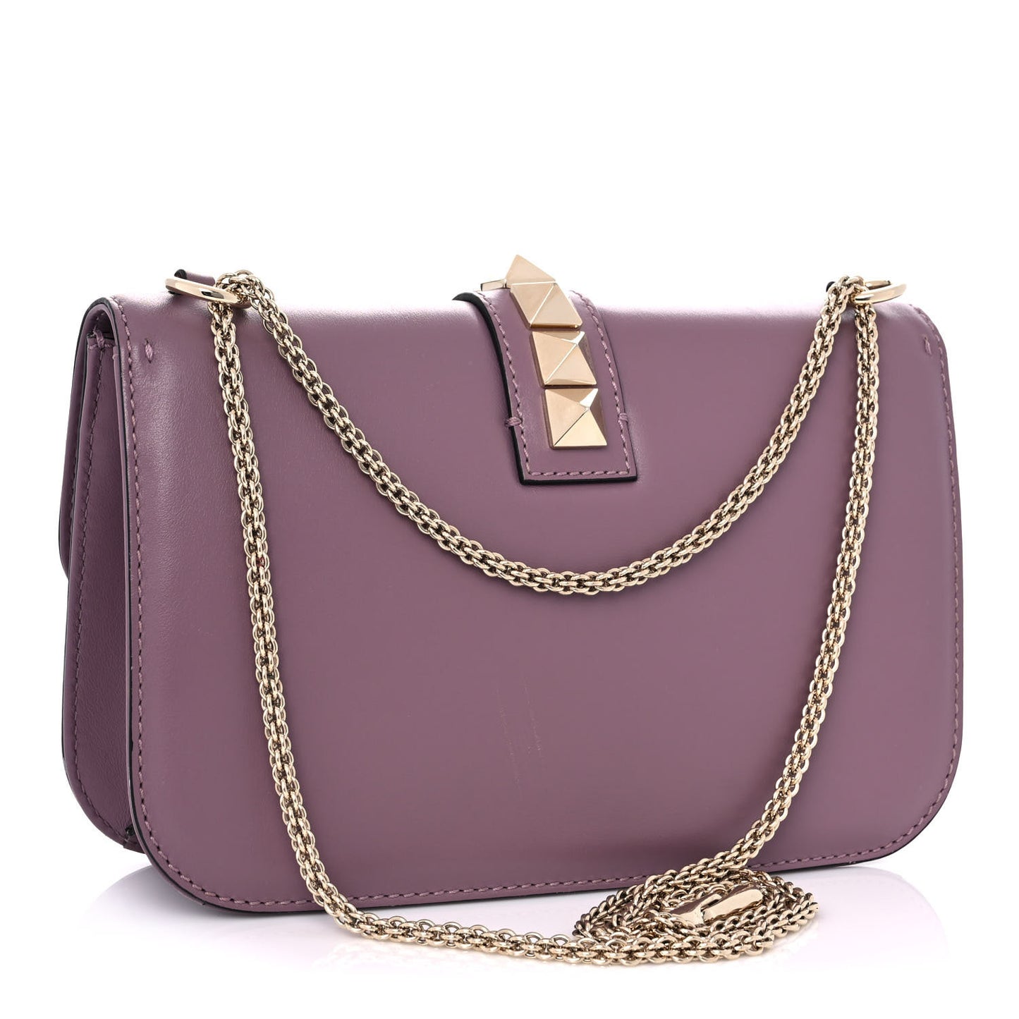Vitello Medium Glam Lock Rockstud Flap Dark Mauve