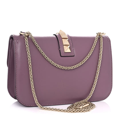 Valentino Garavani Vitello Medium Glam Lock Rockstud Flap Dark Mauve 2 of 9
