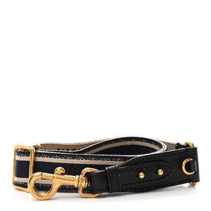Christian Dior Canvas Embroidered Shoulder Strap Blue 1 of 4