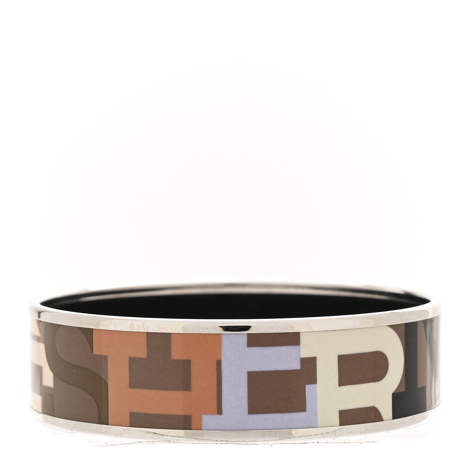 Hermes Enamel Wide Printed Capitales Bracelet 65 3 of 6