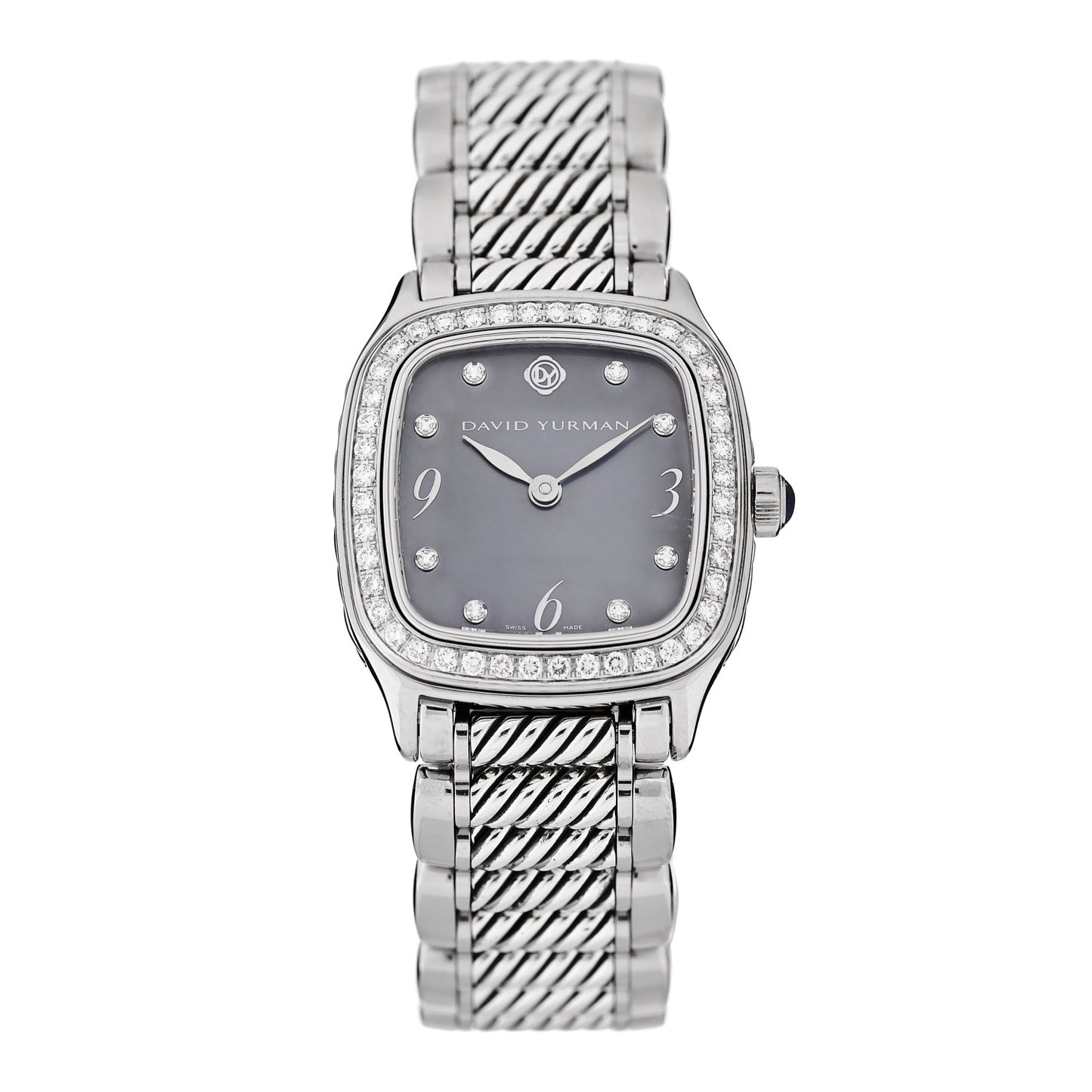 Stainless Steel Diamond Bezel Blue Mother of Pearl 25mm Thoroughbred Quartz Watch