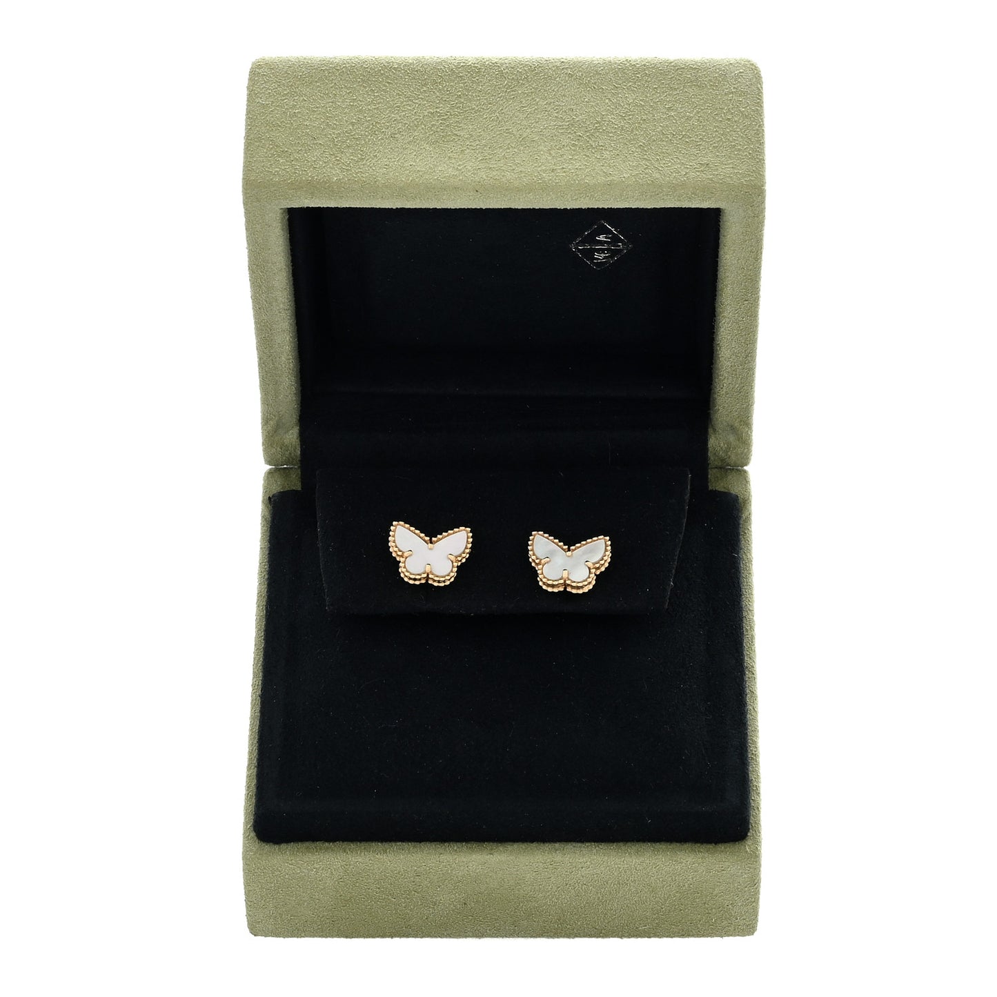 18K Yellow Gold Mother of Pearl Sweet Alhambra Butterfly Earrings