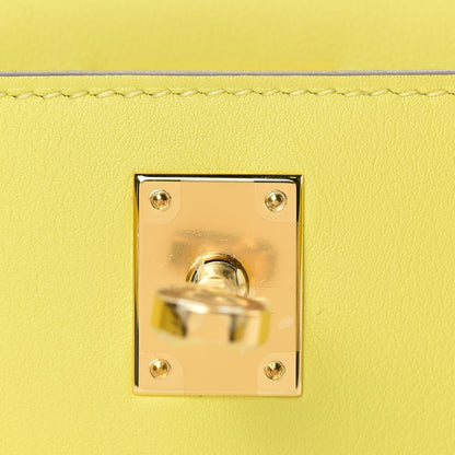 Hermes Swift Kelly Pochette Clutch Lime 9 of 30