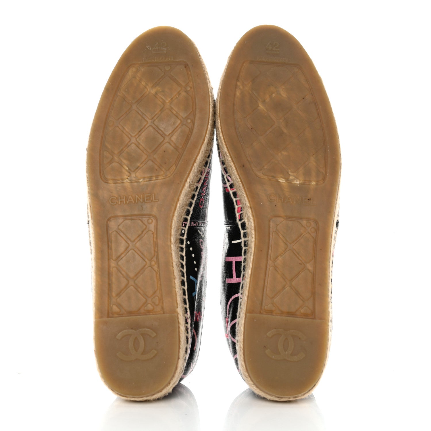 Chanel Lambskin Grosgrain Printed Espadrilles 42 Multicolor Black 5 of 12