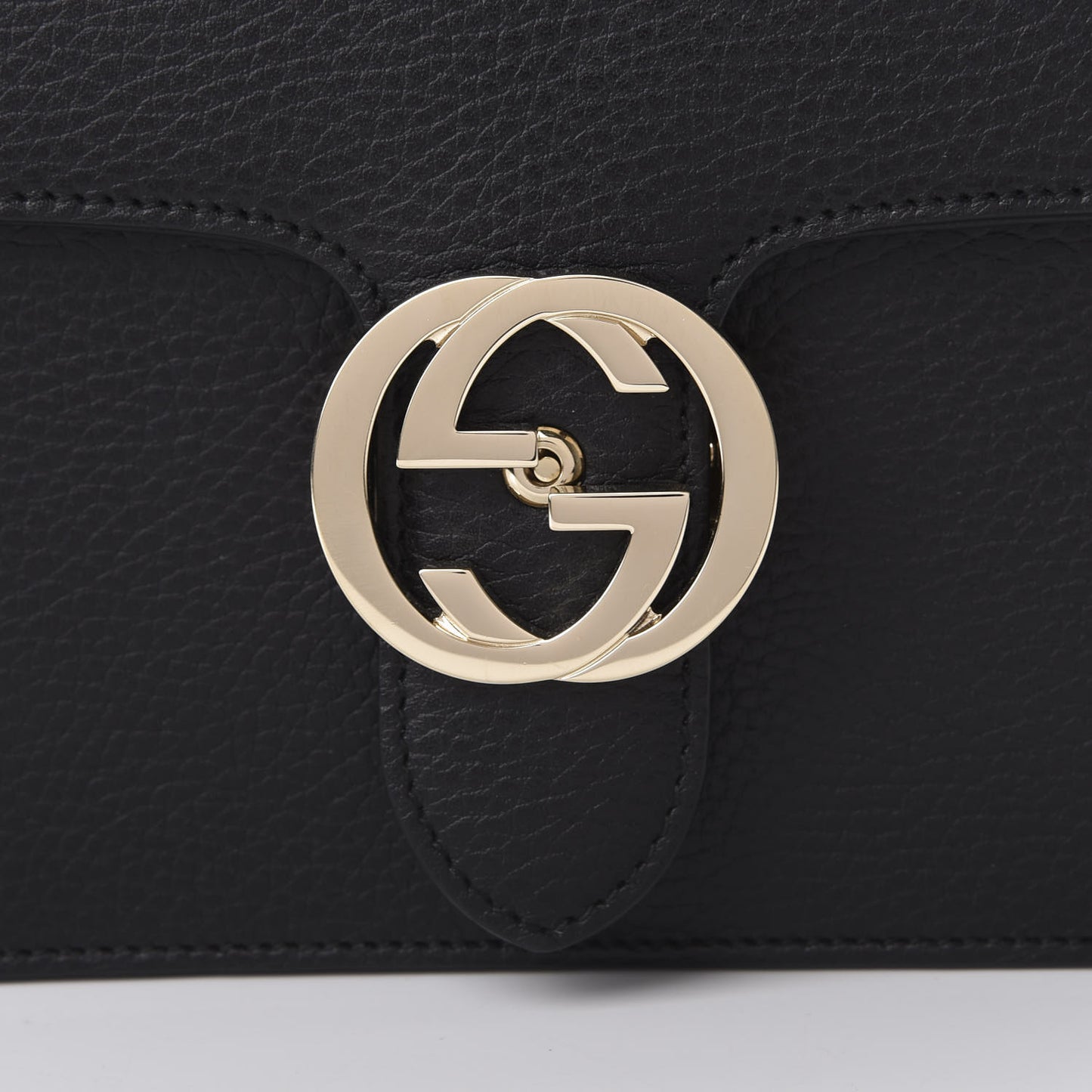 Dollar Calfskin Small Interlocking G Shoulder Bag Black