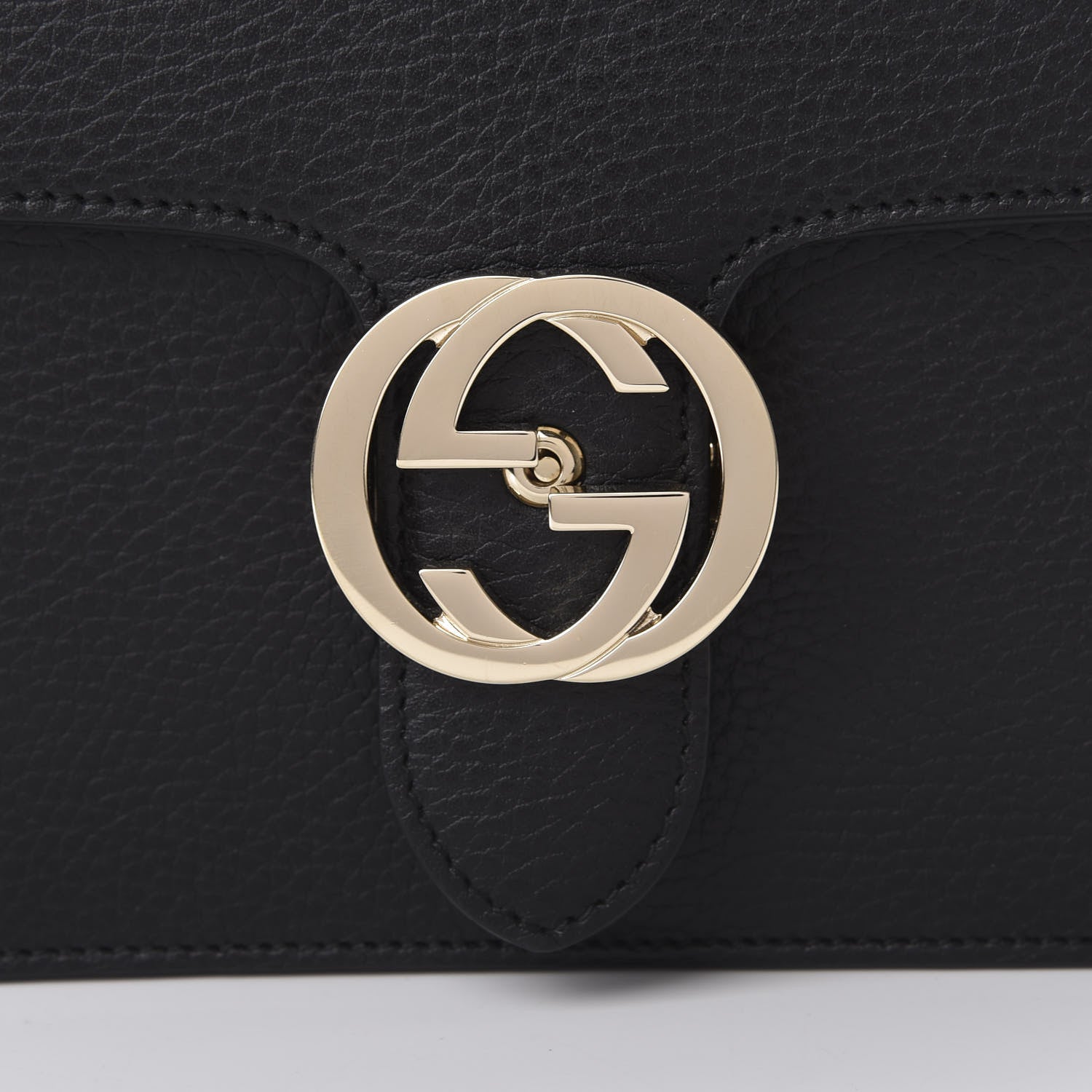 Gucci Dollar Calfskin Small Interlocking G Shoulder Bag Black 6 of 6
