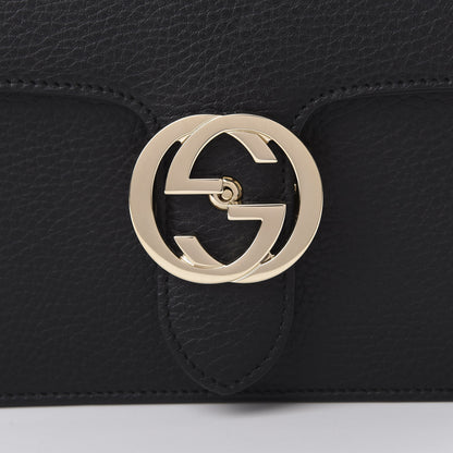 Gucci Dollar Calfskin Small Interlocking G Shoulder Bag Black 6 of 6