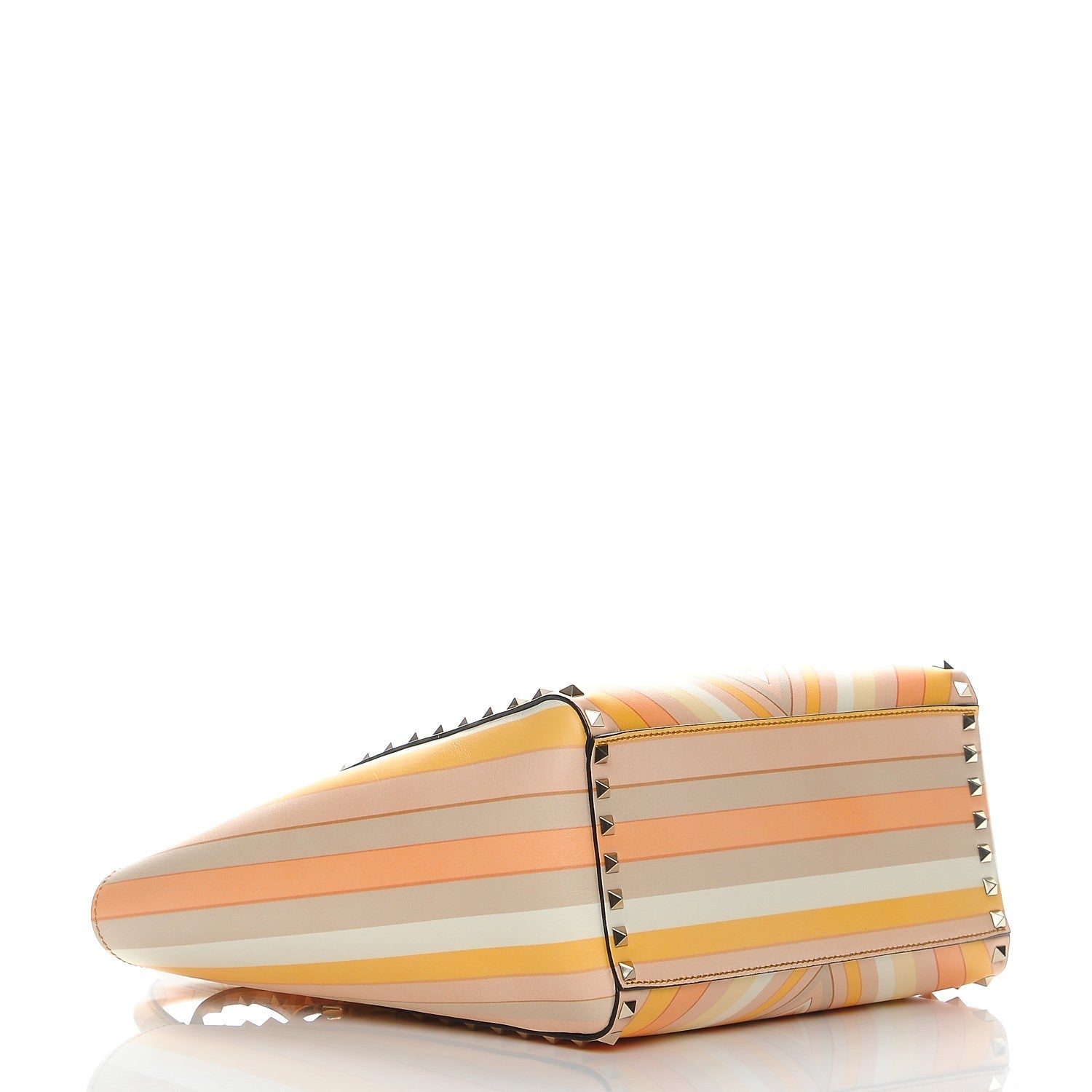Valentino Garavani Vitello Native Couture 1975 Rockstud Double Handle Tote Mandarin Sorbet 5 of 9