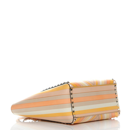 Valentino Garavani Vitello Native Couture 1975 Rockstud Double Handle Tote Mandarin Sorbet 5 of 9
