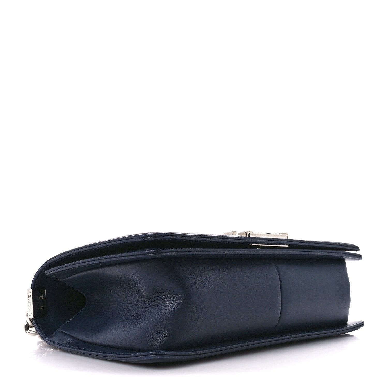 Chanel Lambskin Chevron Medium Boy Flap Dark Navy Blue 4 of 10