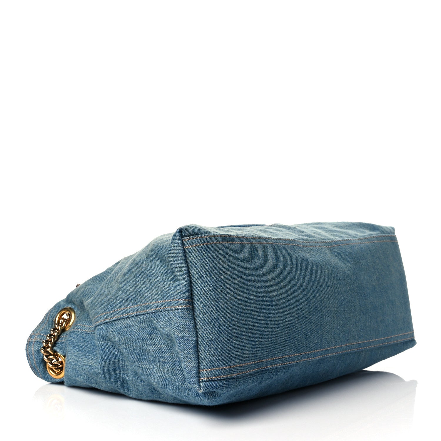 Gucci Denim Medium Soho Chain Shoulder Bag Blue 4 of 10