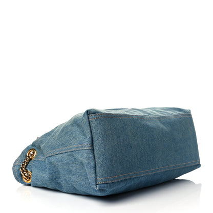 Gucci Denim Medium Soho Chain Shoulder Bag Blue 4 of 10