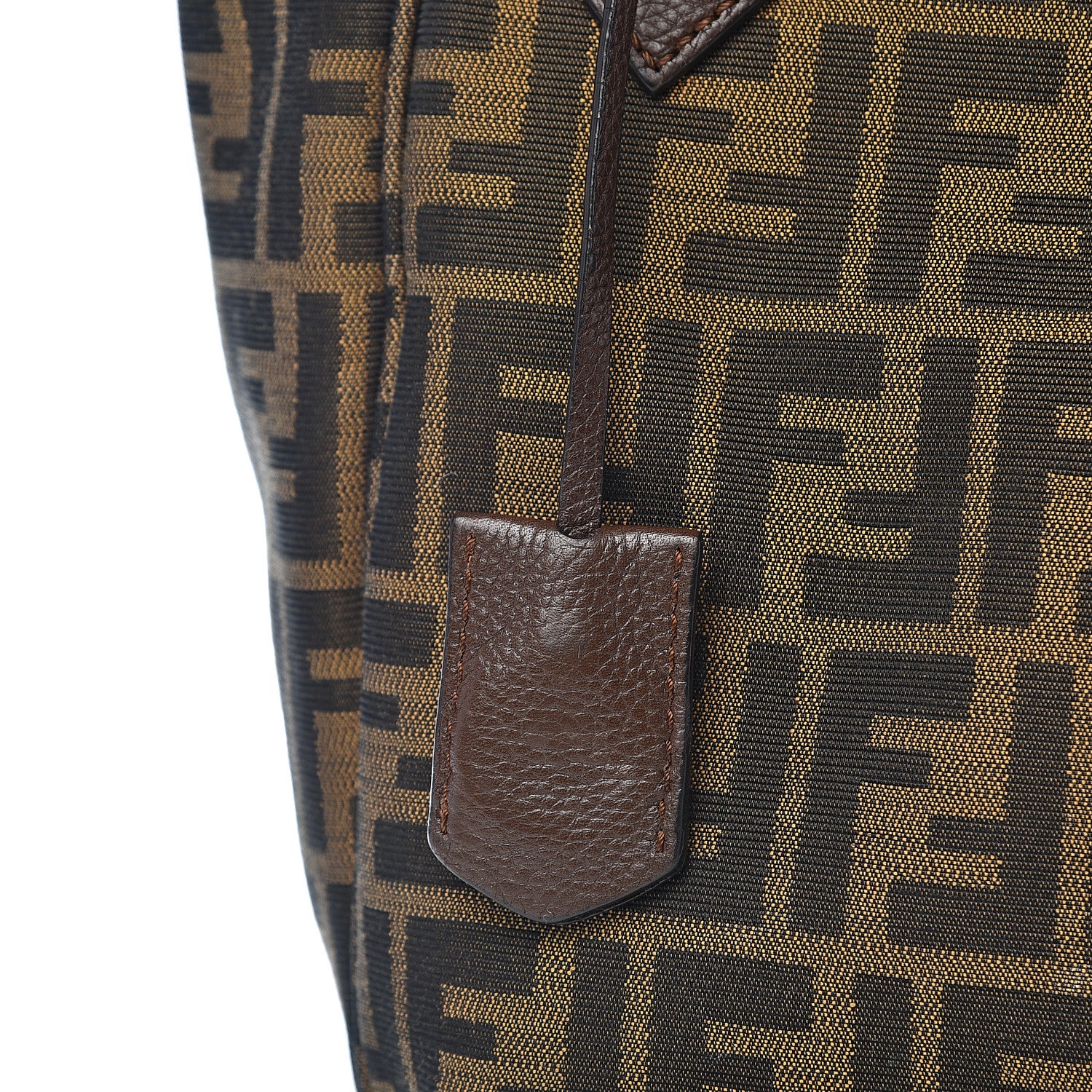 Fendi Zucca Vitello Artic Medium Shopping Tote Tobacco Castagna 14 of 15