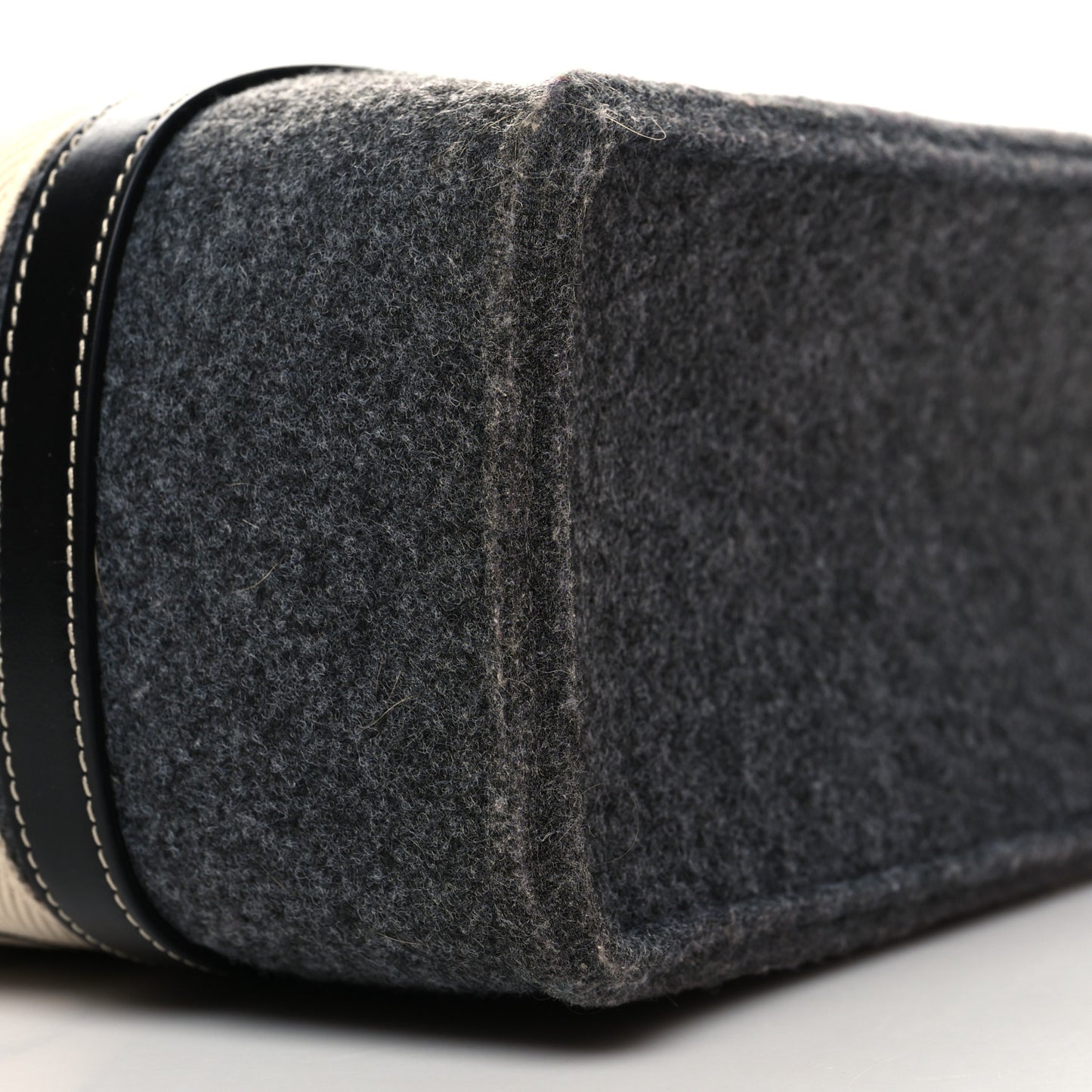 Felt Shiny Calfskin Medium Woody Ribbon Tote Cashmere Gray