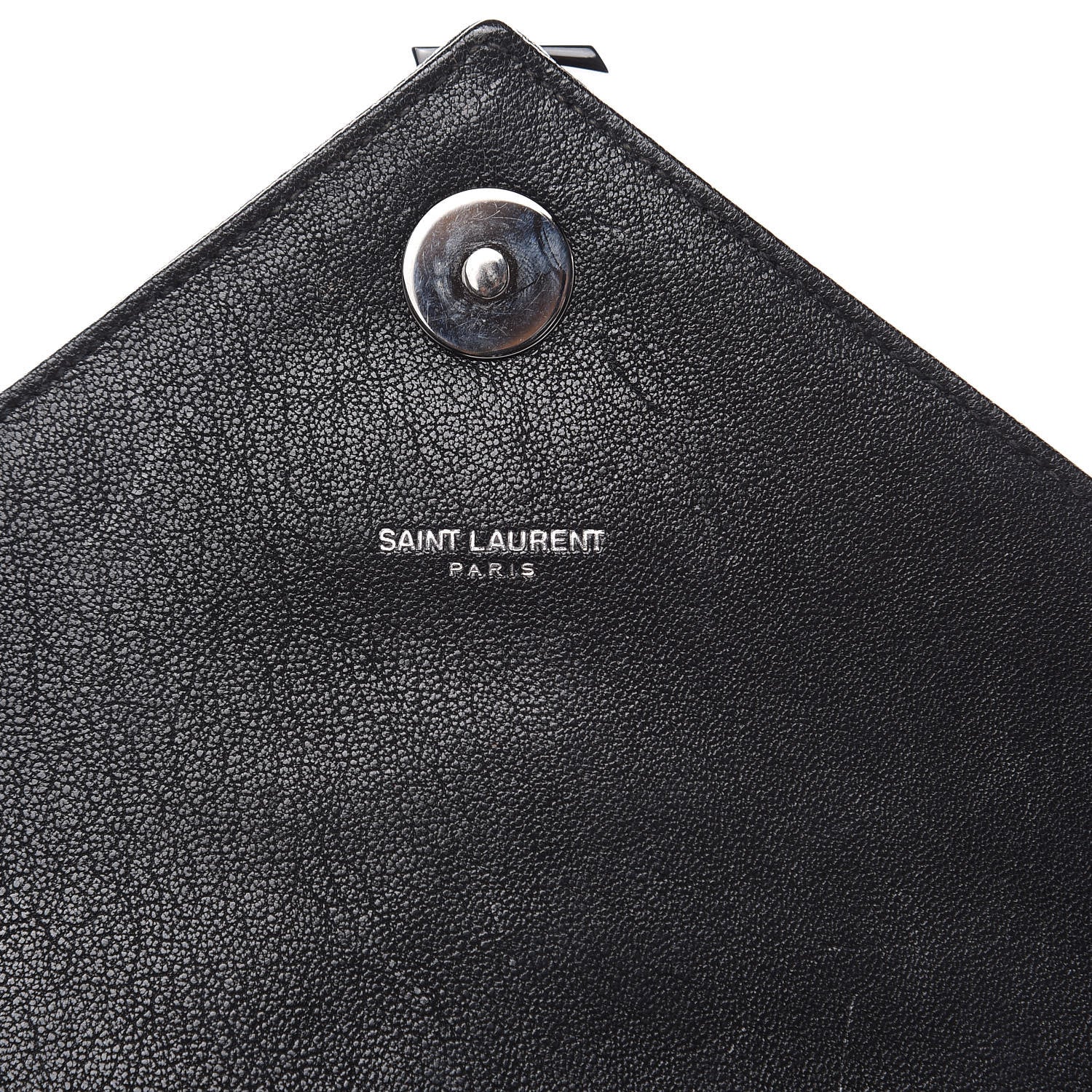 Saint Laurent Sheepskin Matelasse Chevron Monogram Medium College Bag Black 7 of 13