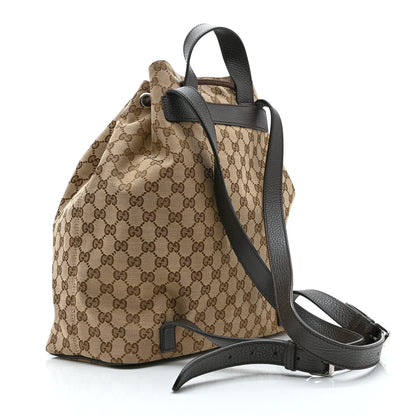 Gucci Monogram Dollar Calfskin O Drawstring Backpack Beige Ebony Testa di Moro Dark Chocolate 3 of 11
