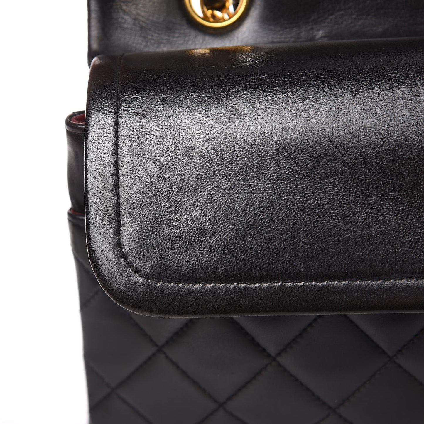 Lambskin Quilted Medium Double Flap Black